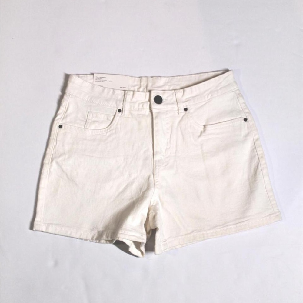 Serra Cream High-Rise Denim Shorts